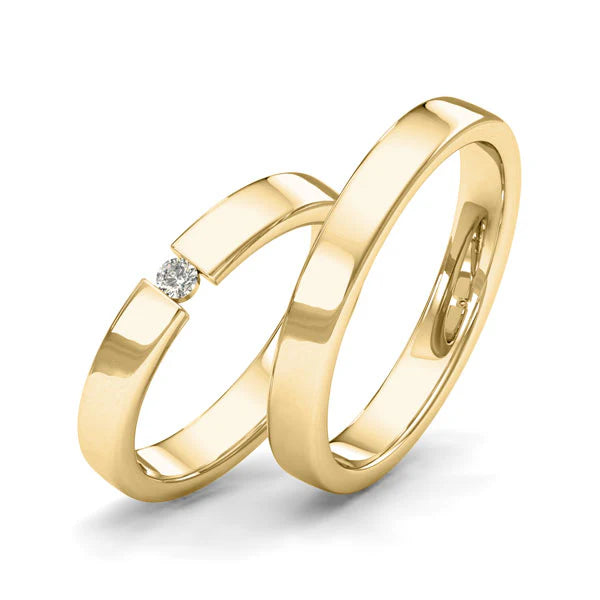 Argollas Planas con punto de luz