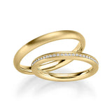 Argollas Slim con diamantes en riel