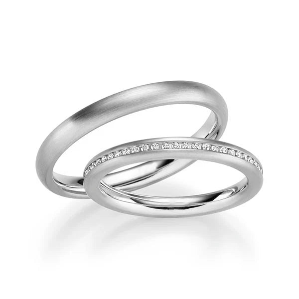 Argollas Slim con diamantes en riel
