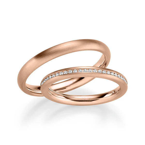 Argollas Slim con diamantes en riel